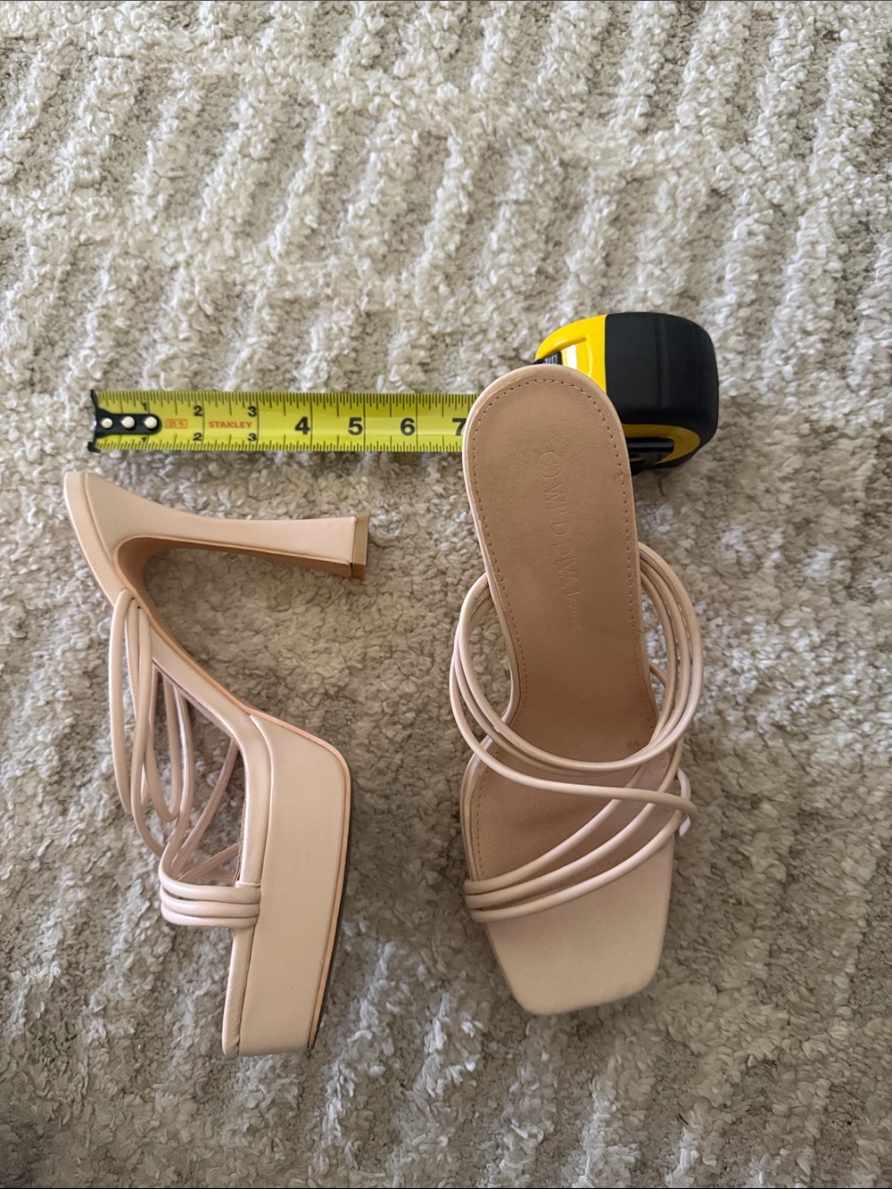 Wild Diva Blush pink Strappy Square-Toe high Heel Sandals
